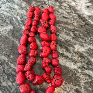 Howlite stone two strand Necklace, GUC (might need restring in future)